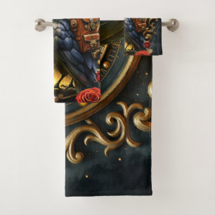 The Raven’s Clockwork Delivery Bath Towel Set