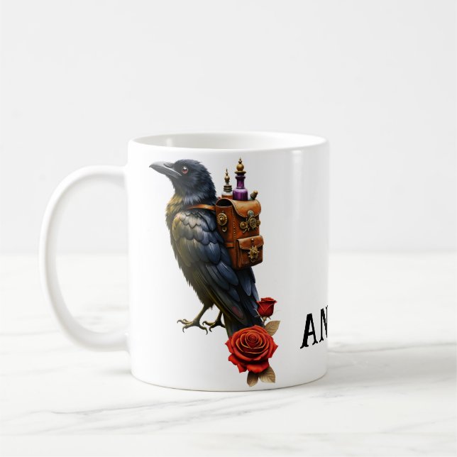 The Raven’s Clockwork Delivery  Coffee Mug (Left)