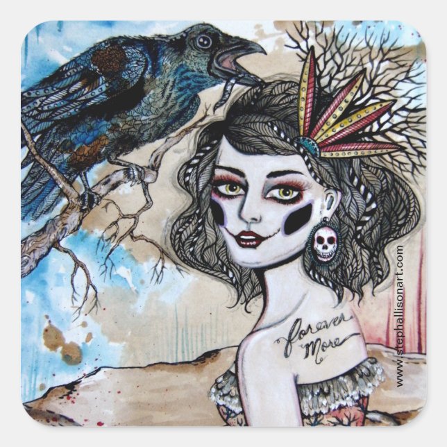 The Raven Square Sticker (Front)