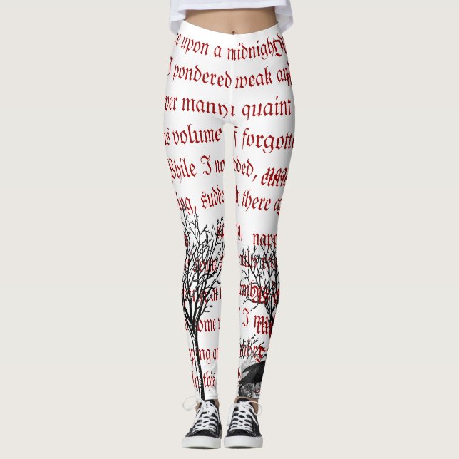 The Raven Vintage Poem Leggings (Front)