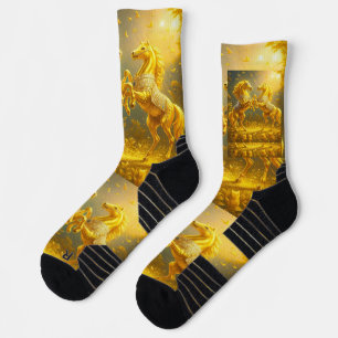 The raw, unbridled motion of a gallop or leap. socks