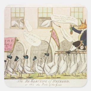 The Re-Electing of Reynard or Fox Square Sticker