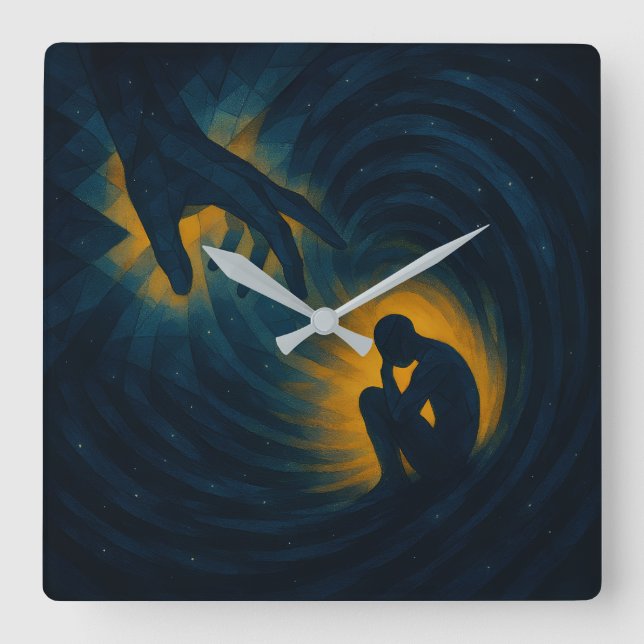 The Reaching God – Timeless Reminder Square Wall Clock (Front)