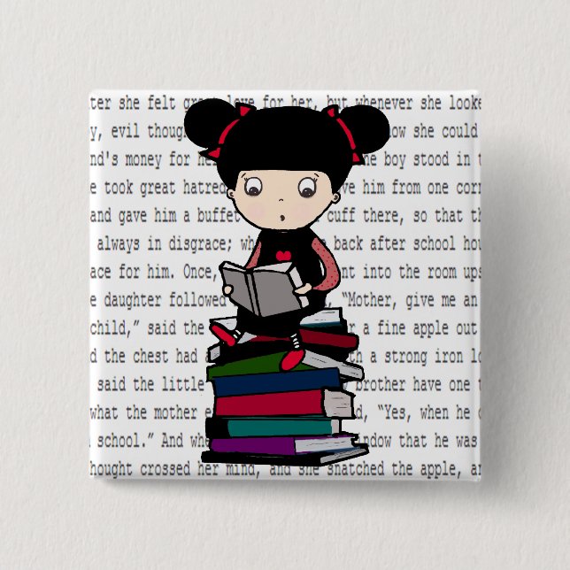 The Reader 15 Cm Square Badge (Front)