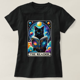 The Reader Black Cat Tarot Card T-Shirt