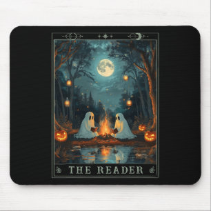 The Reader Bookish Cute Spooky Ghost Reading Book Mouse Pad