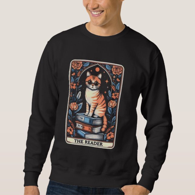 The Reader Cat Tarot Card Sweatshirt (Front)