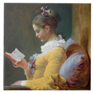The Reader, Fragonard Ceramic Tile
