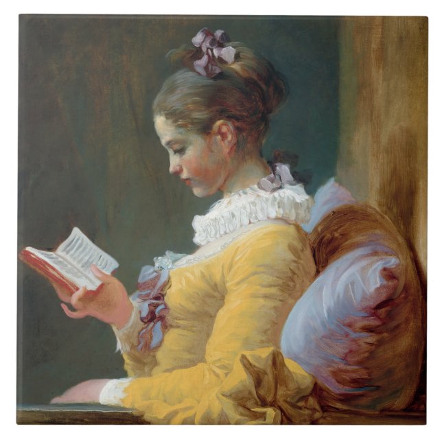 The Reader, Fragonard Ceramic Tile (Front)