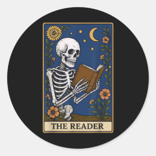 The Reader Tarot Card  Classic Round Sticker