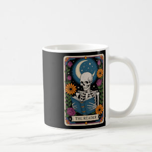 The Reader Tarot Card Skeleton Reading Book Bookwo Coffee Mug