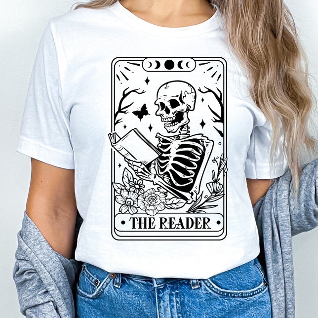 The Reader Tarot Skeleton T-Shirt (Creator Uploaded)