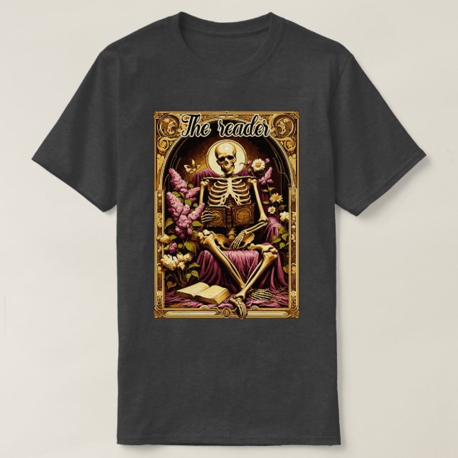 The reader tarot skeleton T-Shirt (Design Front)