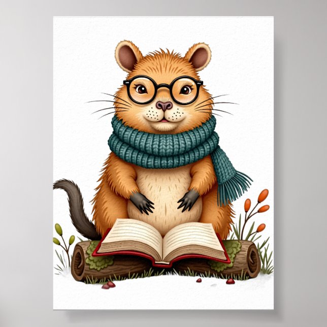 The Reading Capybara Poster (Front)