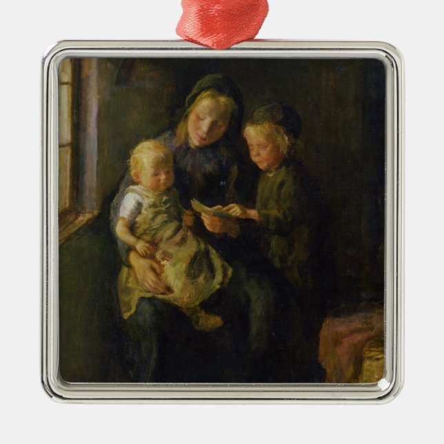 The Reading Lesson Metal Tree Decoration (Front)