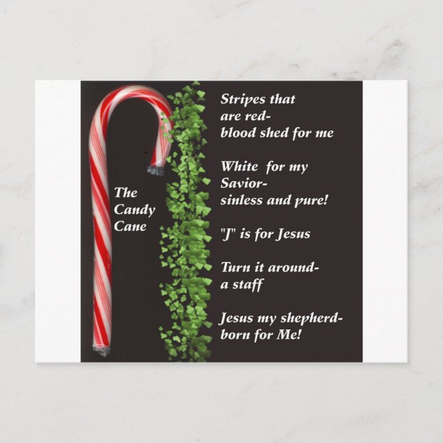 THe Real Candy Cane Meaning Holiday Postcard (Front)