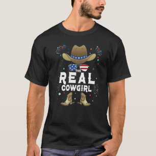 The Real Cowgirl Matching Family Group 4th Of July T-Shirt