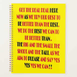 The real deal is here poster print type word art planner