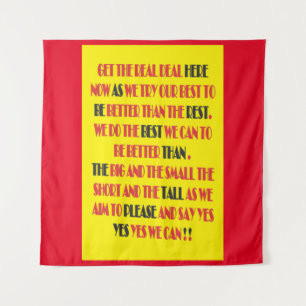 The real deal is here poster print type word art tapestry