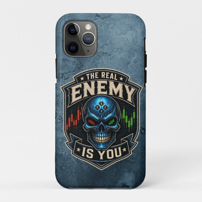 The Real Enemy Is You Blue Grunge  Case-Mate iPhone Case (Back)