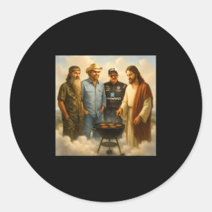 The Real Gang Meet Up In Heaven Phil Funny Meme Bb Classic Round Sticker