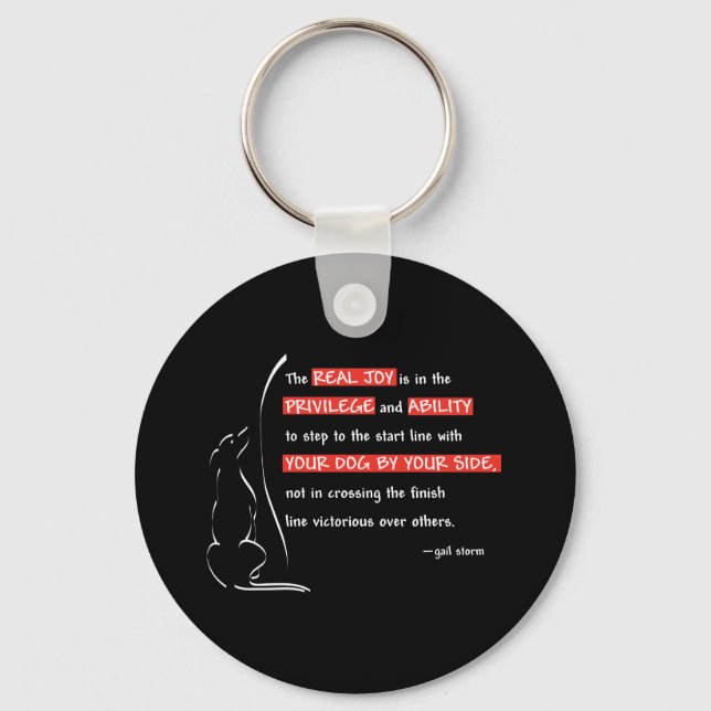 The Real Joy of Agility--dark apparel Key Ring (Front)