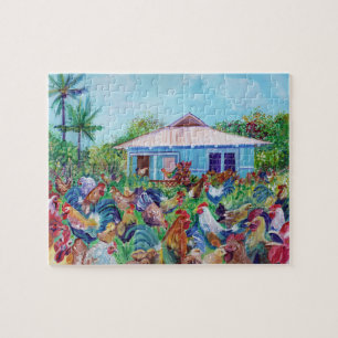 The Real Kauai with Roosters and Chickens Jigsaw Puzzle