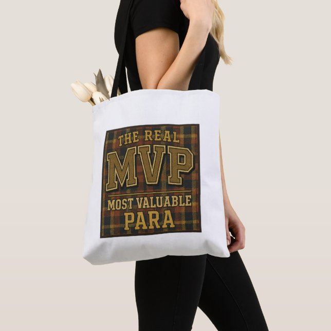 The Real MVP: Most Valuable Para Custom Tote Bag (Close Up)