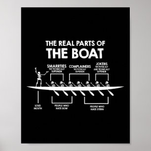 The Real Parts Of The Boat Funny Skeleton Rowing H Poster