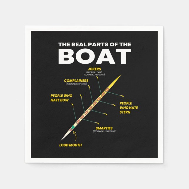 The Real Parts Of The Boat Oarsman Rower Napkin (Front)
