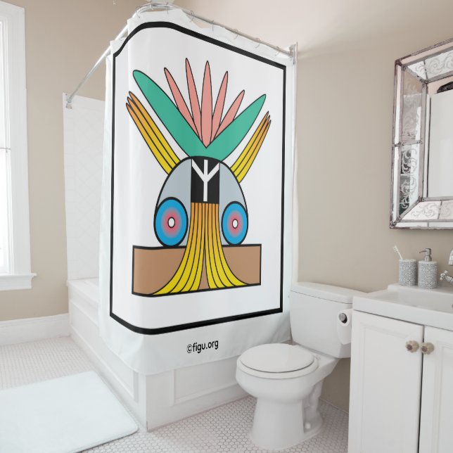 The Real Peace Symbol Shower Curtain (In Situ)