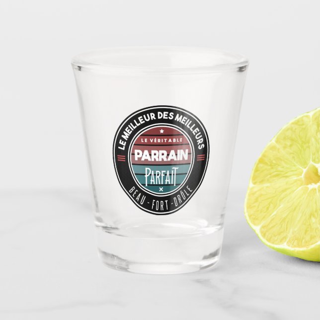 The real perfect sponsor shot glass (Front)