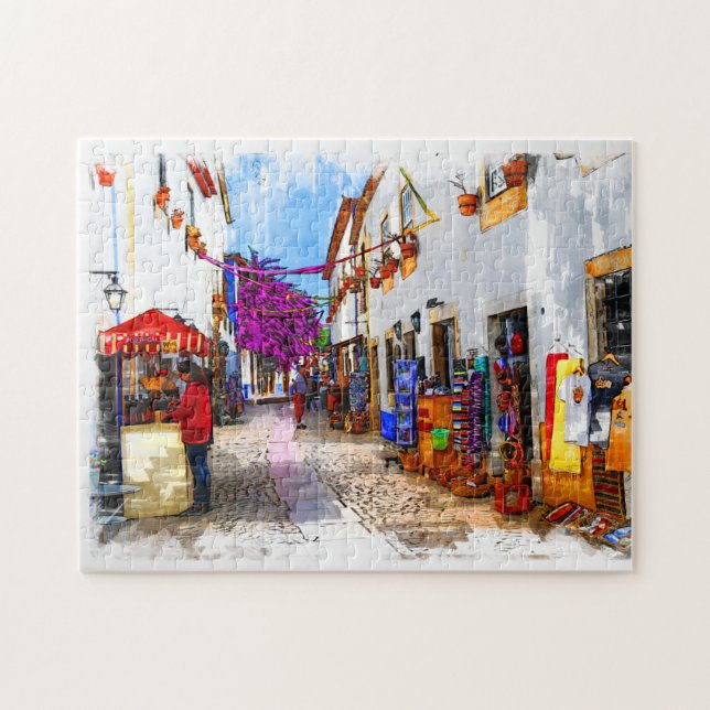 The Real Portugal-Obidos Castled Village Jigsaw Puzzle (Horizontal)
