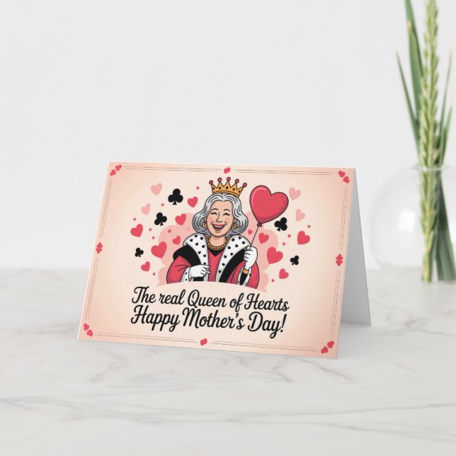 The Real Queen Mothers Day Fun Royal Crown Mum  Holiday Card (Front)