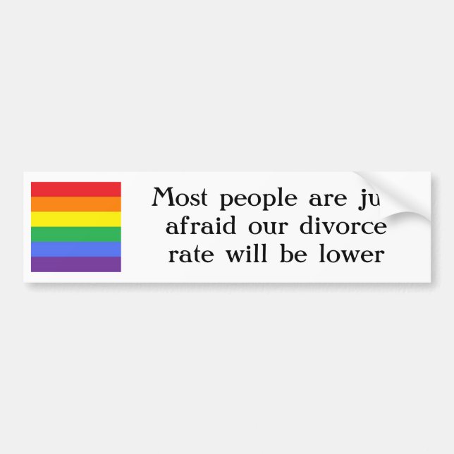 The real reason why people don't want gay marriage bumper sticker (Front)