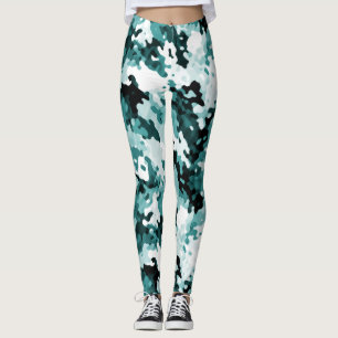 "The Real Teal" Camo Pattern Leggings