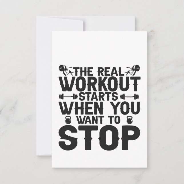 The Real Workout Strat When You Want To Stop Gift Thank You Card (Front)