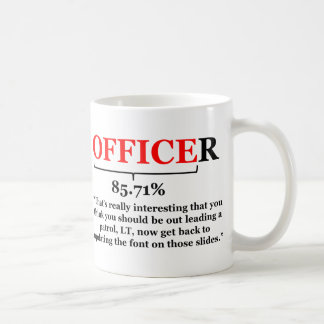 The Reality of being a military officer with quote Coffee Mug