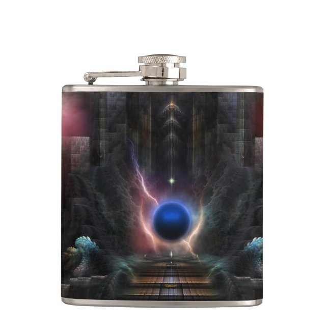 The Realm Of Osphilium 6oz Vinyl Wrapped Flask (Front)