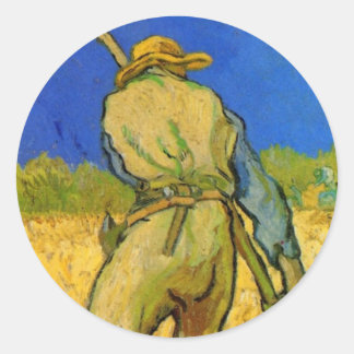 The Reaper (after Millet) by Vincent van Gogh Classic Round Sticker