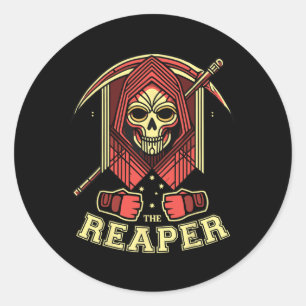 The Reaper Mma Bjj Kickboxing Boxing Cage Fighter Classic Round Sticker