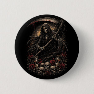 The Reaper’s Hourglass 6 Cm Round Badge