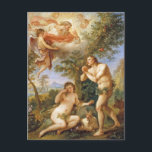 The Rebuke of Adam and Eve Biblical Religious Art Postcard<br><div class="desc">Beautiful biblical artwork by artist Charles Joseph Natoire. This Christian painting features Adam begging God and angels for forgiveness. A lovely depiction of the Old Testament bible story.</div>