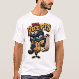 The Receipts Funny Crow Embroidered Patch Gift T-Shirt