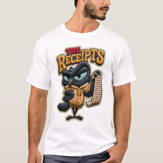 The Receipts Funny Crow Embroidered Patch Gift T-Shirt