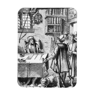 The Receiver of Taxes, after a woodcut in 'Praxis Magnet