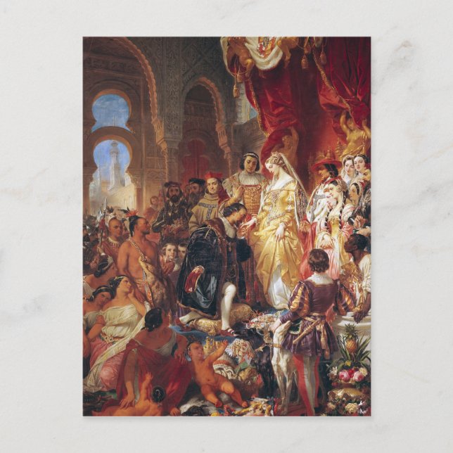 The Reception of Christopher Columbus Postcard (Front)