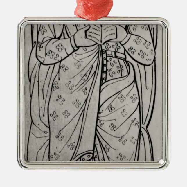 The Recumbant Eleanor of Aquitaine Metal Tree Decoration (Front)