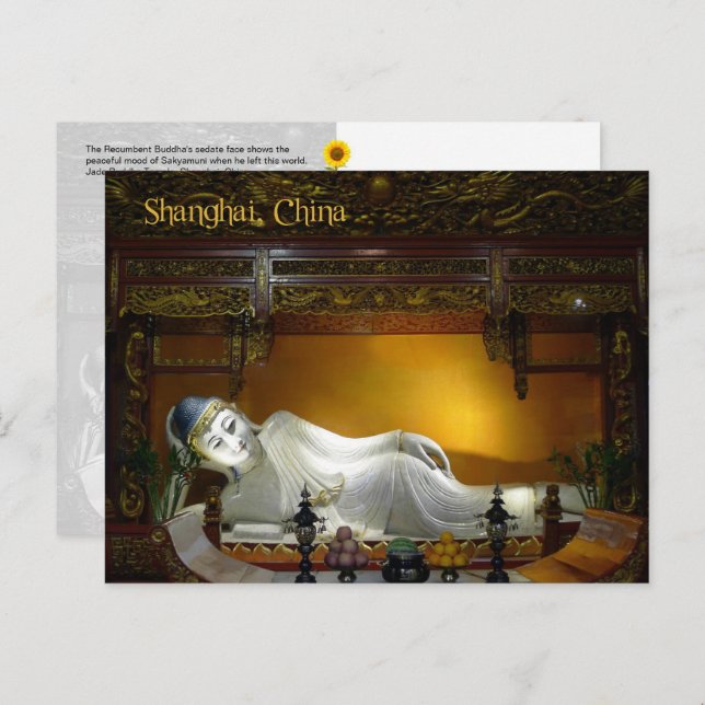 The Recumbent Buddha, Shanghai, China - postcard (Front/Back)