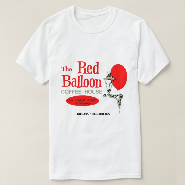 The Red Balloon Coffee House, Niles, Illinois T-Shirt (Design Front)